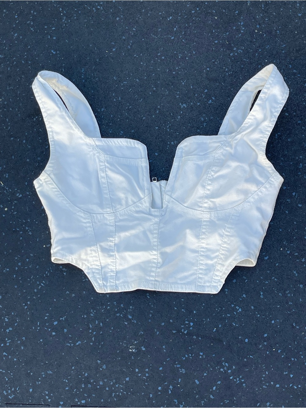 Structured White Bustier Crop Top - Women's Crop Top